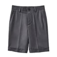 thumbnail image 4 of hengsof Boys Back to School Dress Shorts, Kids Loose Fit Uniform Half-Length Shorts, Solid Casual Sport Shorts, 4 of 5