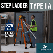 Louisville Ladder 6-Foot Fiberglass Step Ladder, 375-Pound Load Capacity, Type IAA, FS1406HD