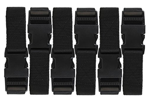 Harrier 72-inch Utility Strap with Quick-Release Buckle Black 6-Pack 