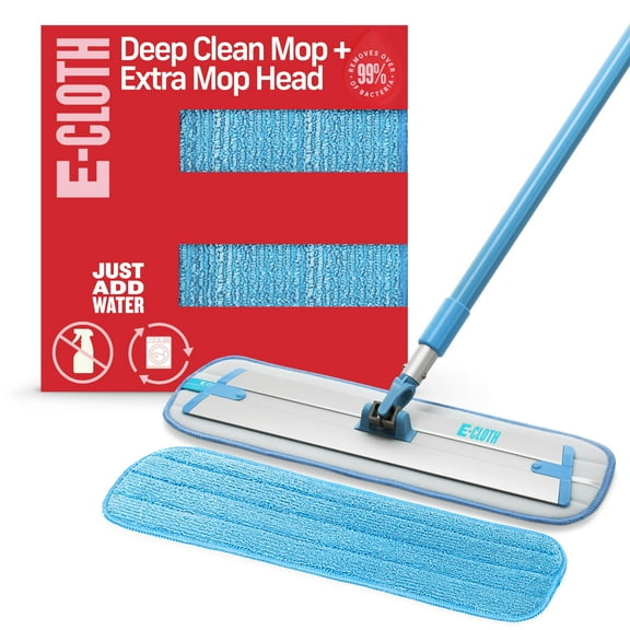 E-Cloth Deep Clean Mop Effective Spotless Microfiber Floor Cleaner Contains 1 Extra Mop Head Replacement