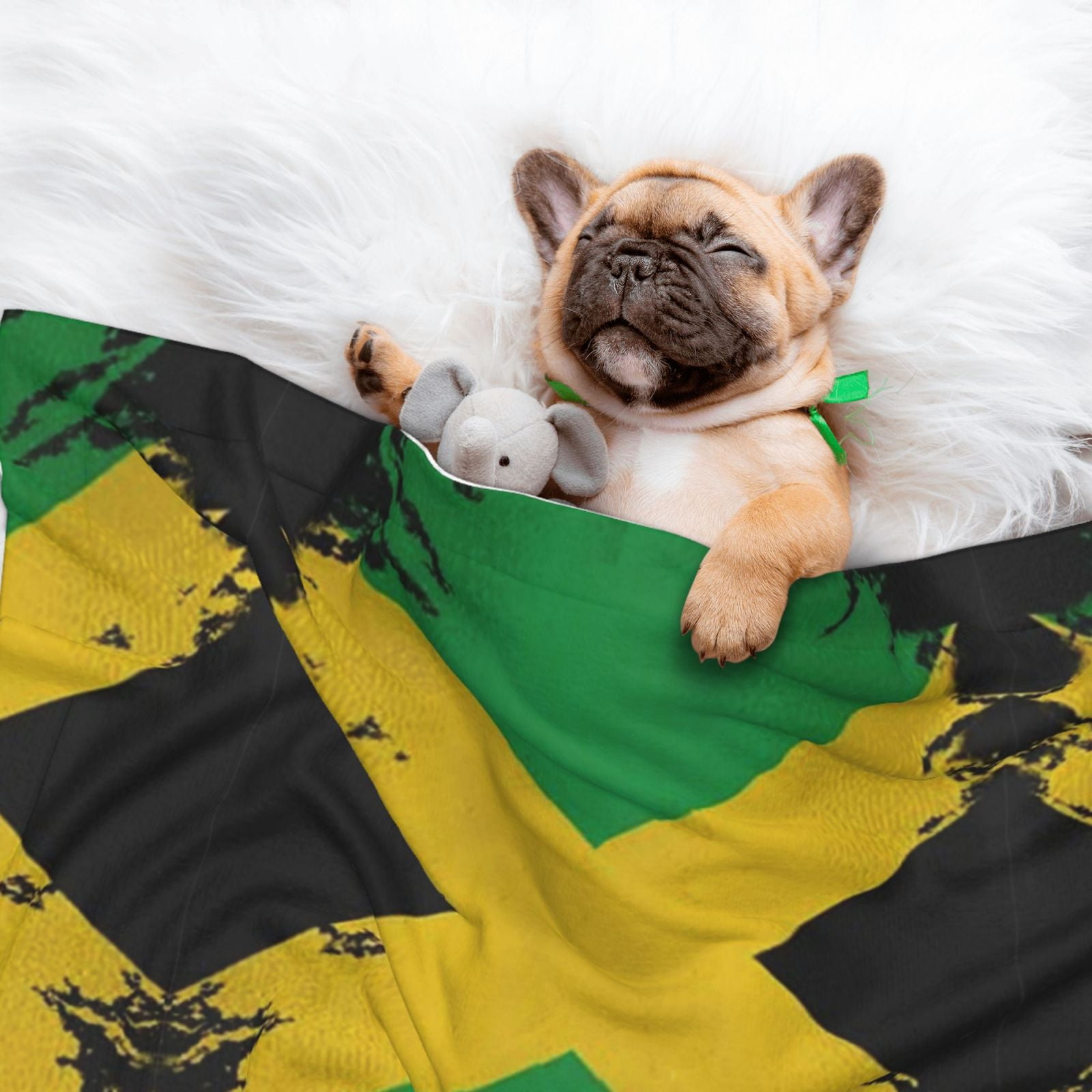 Jamaica Flag Jamaican Dog Blanket Soft Warm Flannel Cat Blanket Great Pet Throw for Cats Puppy Small Medium Large Dog