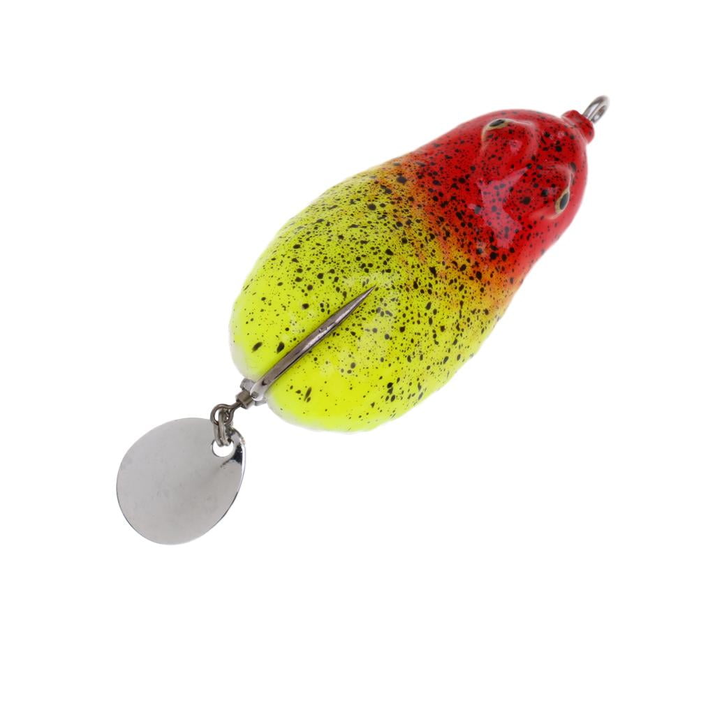 Rubber Frog Soft Fishing Lures Bass Snakehead Bait Sequins Spinner Top Water 