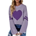 thumbnail image 2 of DailyTrove Women's Heart Print Knit Sweater, Long Sleeve, Casual Weekend & Festival Wear, Warm , Plus Size Friendly, 2 of 6