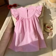 thumbnail image 4 of Toddler Girls Fly Sleeve Strawberry Embroidery Dresses Kids Clothes Size 3-4T, 4 of 5
