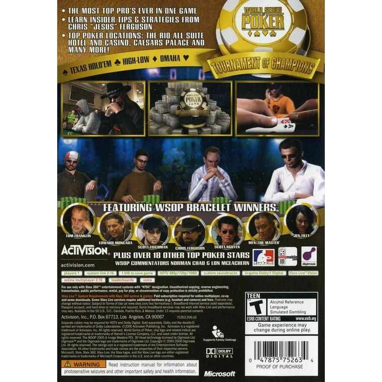 Wsop on sale xbox 360