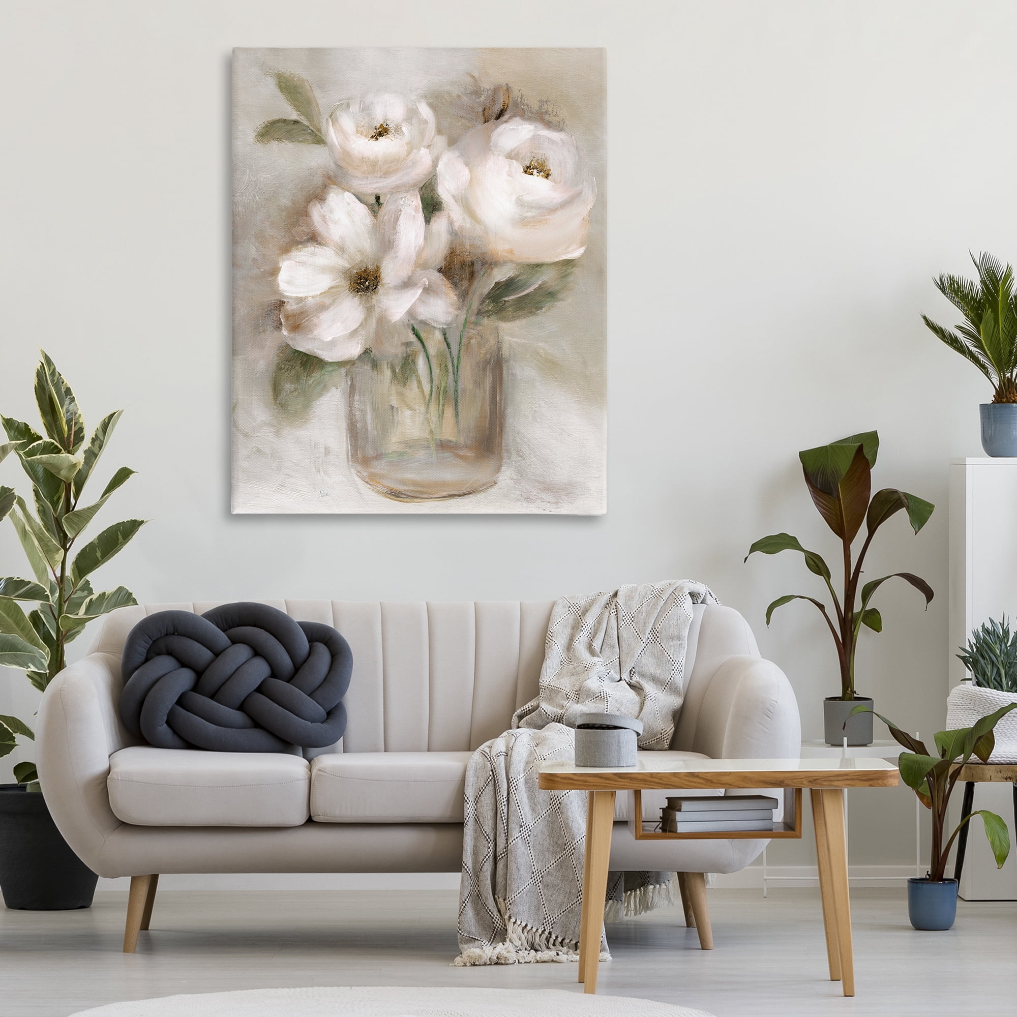 Stupell Industries Soft Brushstroke Roses Canvas Wall Art, design by Nan