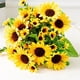 thumbnail image 5 of Decoración de pared artificial de girasol - Arreglo floral artificial y realista, guirnalda floral amarilla brillante, decoración colgante fácil de mantener, 1 set de simulación, 5 of 9
