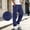 Navy, variant on WIZUTIZ Men's Cotton Cargo Pants Drawstring Waist Ankle Tie Relaxed Fit Multi Pocket Outdoor Straight Trousers