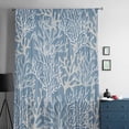 thumbnail image 5 of Blue Coral Coastal Semi Sheer Curtains Drapes for Living Room, Bedroom, French Doors Window 45 Inches Long, Ocean Nautical Seaside Beach Rod Pocket Chiffon Curtain Drapery Voile Draperies Panel, 5 of 6