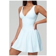 thumbnail image 3 of PISONIC Robe de Tennis à Col en V Profond avec Short Intégré et Soutien-Gorge Robe Athlétique pour Femmes Robe d'Entraînement de Golf d'Été avec Poches, 3 of 7