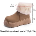 thumbnail image 5 of Viluyesy Womens Winter Snow Boots Platform Fur Lined Warm Non Slip Faux Suede Pearl Bow Casual Boots Khaki Size 8.5, 5 of 9