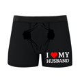 thumbnail image 4 of KHONTS Personalized Men's Funny Face Boxer Your Photo on Custom Underwear for Men I Love My Husband Black M, 4 of 5
