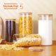 thumbnail image 5 of Frascos de vidrio con tapas de bambú de 30 onzas líquidas [juego de 8], botes de vidrio con tapas herméticas, recipientes de vidrio para almacenar alimentos para pasta, avena, café, harina, azúcar,, 5 of 8