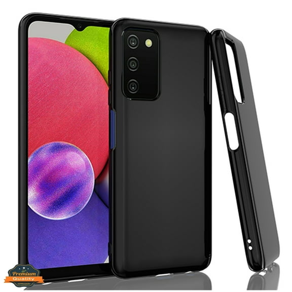 Xpression Case for Samsung Galaxy A03s (2022) Slim Thin Transparent Silicone Soft Skin Flexible TPU Gel Rubber Candy Gummy Protective Hybrid Phone Cover [Black]