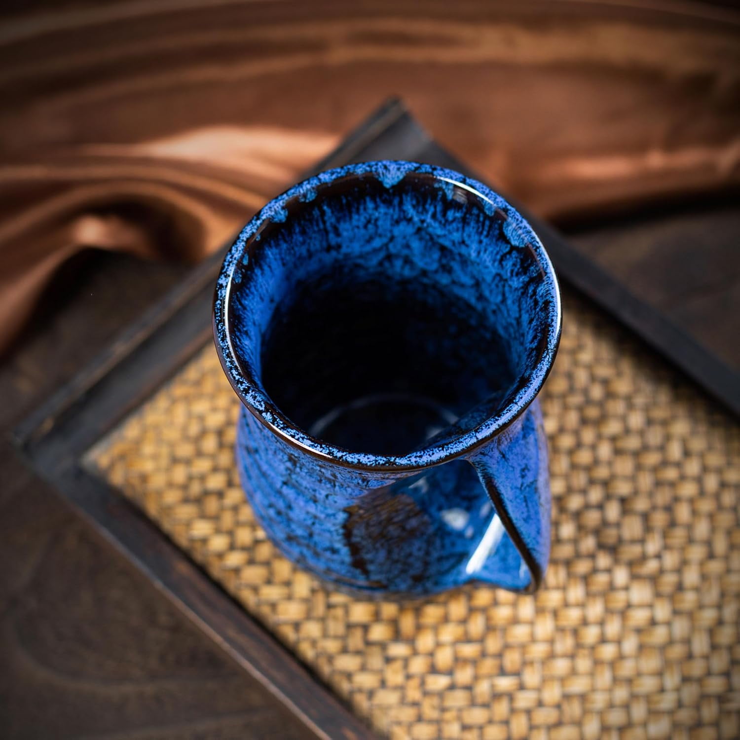 ABPETE 18oz Ceramic Hand Warmer Mug, Novelty Hand Warmer Coffee Mug, Tea Mug, Keep Your Hands Warm, Comfy Handwarmer, Microwave And Dishwasher Safe (Blue)