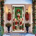 thumbnail image 5 of Honmine Christmas Door Curtain Banner, Outdoor Photo Background with Elves Celebration Design, Party Hanging Fabric Decor for Christmas Day Events, Seasonal Display, Festive Entrance Enhancement, 5 of 6