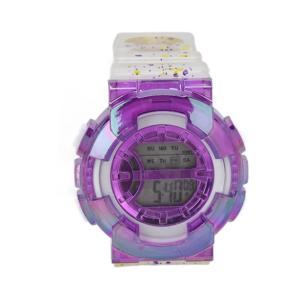 Reloj electrónico reloj de pulsera deportivo con esfera digital grande a la moda correa transparente degradada para niñas y niños ANGGREK Otros