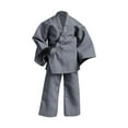 thumbnail image 1 of 2x Ropa de figura masculina 1/12 Moda Kung Fu Traje de entrenamiento Pantalones y chaqueta casual para 6 '' Figuras de acción Vestido de muñecas BJD gris, 1 of 10
