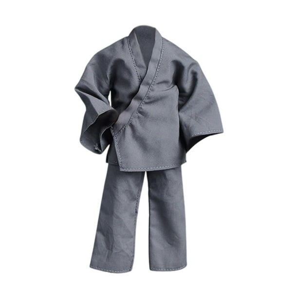 2x Figura Masculina Ropa Escala 1/12 Traje Hecho a Mano Pantalones y Abrigo Mini para gris