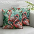 thumbnail image 3 of PRATYUS Flamingo Throw Pillow Cover Couch Pillow Case Square Outdoor Pillow Sofa Bed Lumbar Pillowcase Decorative 12x12in, 3 of 5
