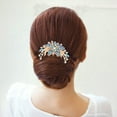 thumbnail image 4 of GaaiKei Female Adult Hair Barrettes Rhinestone Flower Hair Comb Clips,Blue, 4 of 5