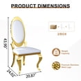 thumbnail image 4 of Luxury Dining Chairs Set of 2, Oval Back PU Upholstered Chairs with Stainless Steel Cabriole Legs, Dining Chairs for Kitchen, Living Room, Office, 4 of 6