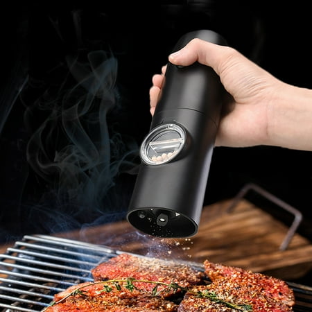 

Tiitstoy USB Pepper Grinder Electric Pepper Grinder with Regulated Coarseness One Handed Operated and Pepper Grinder for Kitchen Restaurant Black