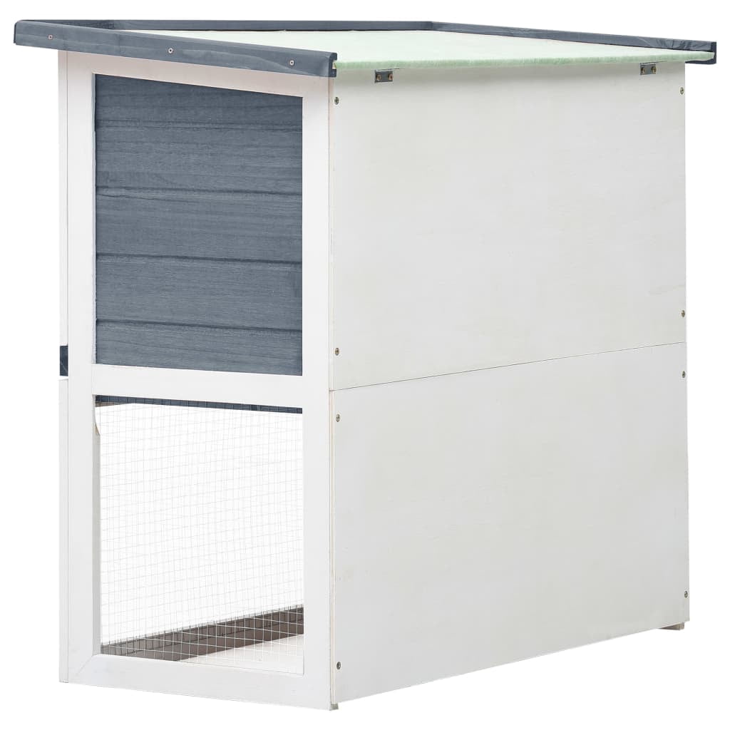 vidaXL Rabbit Hutch Bunny Cage House with Pull Out Tray Ramp Solid Pine Wood