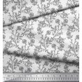 thumbnail image 2 of Soimoi Cotton Duck Fabric Leaves & Floral Block Printed Craft Fabric by The Yard 56 Inch Wide, 2 of 3