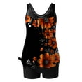 thumbnail image 5 of Busydd 2 Piece Swimsuit for Women Fashion Floral Print Womens Bathing Suits Tankinis Round Neck Built in Bra Tank Tops and Boyshorts Women Beach Fashion 2XL, 5 of 6
