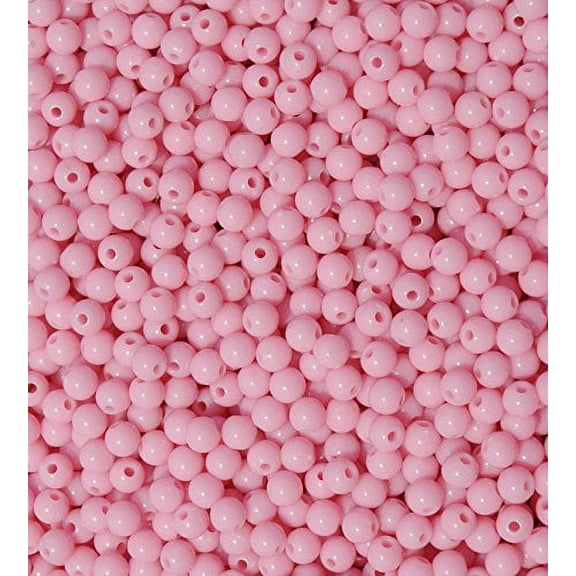 JOLLY STORE Crafts Pink 6mm Round Beads