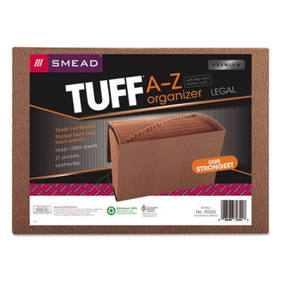 Expanding Legal Envelope - Heavy-Duty A-Z Expanding File, 21 Pocket, Legal, Redrope Printed, Sold as 1 Each
