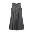 thumbnail image 6 of Umfun Casual V-Neck Linen Mini Dresses for Women with Gathered Waist - Sleeveless Relaxed Fit Summer Dress for Picnic & Day Trips, 6 of 9