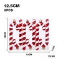 thumbnail image 2 of 6PCS Christmas Candy Cane Ornaments for Tree Decor, Vintage Glitter Baubles for Wreath Garland, Shatterproof Classic Candy Decorations for Holiday Party Decor, 4.9IN, 2 of 5