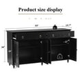 thumbnail image 6 of Catrimown Adjustable Shelf Mid-Century Sideboard with 2 Drawers, Wood Black, 6 of 8