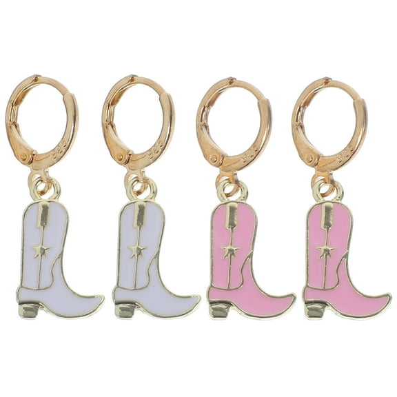 UNOMOR 2 Pairs Cowgirl Boot Earrings For Women Of Lightweight Dangle Jewelry Stylish Design For Fashionable