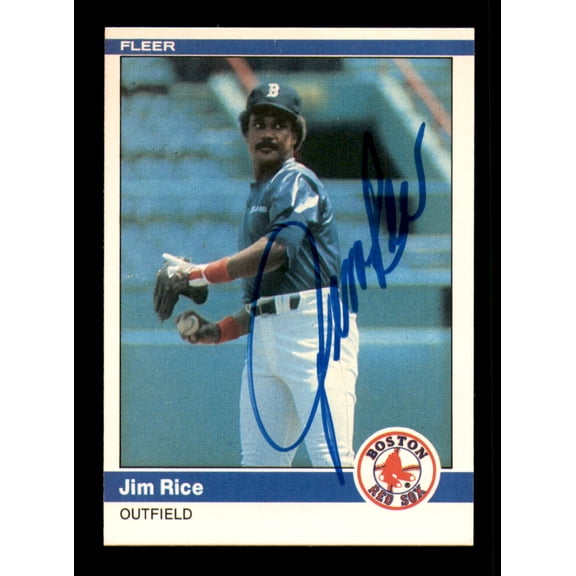 Jim Rice Autographed 1984 Fleer Card #408 Card Boston Red Sox SKU #241253