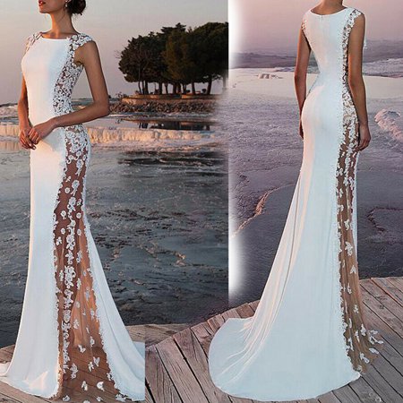 Women Formal Wedding Bridesmaid Evening Party Ball Prom Long Cocktail Dress Size