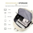 thumbnail image 4 of Minimalist Solid Color Preppy Backpack, All-Match Zipper School Bag, Women's Travel Storage Daypack, 4 of 5