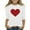 White-14, variant on Avrntaa Spring Valentine Tops for Girls - Heart Print 3/4 Sleeve Tee, Cute Loose Graphic Tunic, Casual Crewneck Blouse