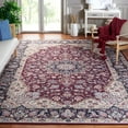 thumbnail image 3 of SAFAVIEH Tucson Dewayne Oriental Machine Washable Area Rug, Red/Navy, 8' x 8' Square, 3 of 14