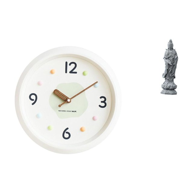 Reloj De Pared Decorativo Moderno Con Estatua De Guan Yin, Adorno Silencioso Con Números Grandes, Escultura De Buda Para El Hogar, La Oficina, La Sala De Estudio, La Estantería Y La