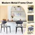 thumbnail image 5 of Set of 2 Upholstered Fabric Dining Chairs with Black Metal Legs - Modern Style, 5 of 10