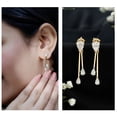thumbnail image 3 of Rosec Jewels Lab Grown Diamond Bar Dangle Earrings for Women (EF-VS Quality Certified), 18K Yellow Gold, 3 of 8
