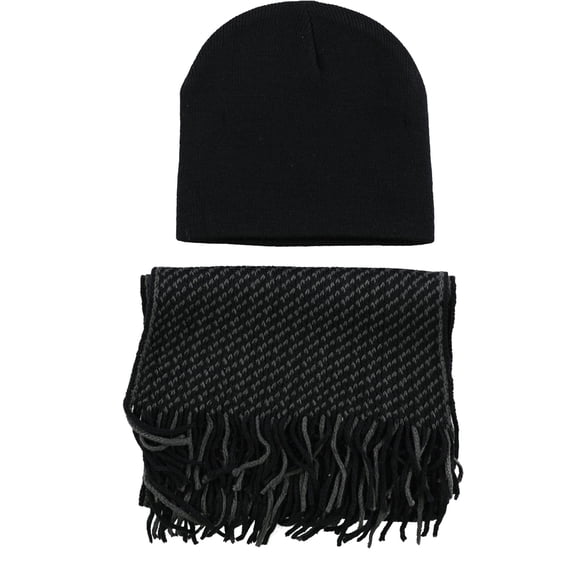Club Room Mens Hat Scarf, Black, One Size