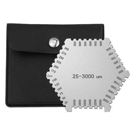 RYUJNDK Manual Measurement Thickness Gauges Paint Thickness Gauges Precisions Measuring Tool 25-3000um Hexagon Wet Film Comb