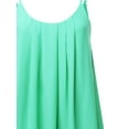 thumbnail image 4 of A2Y Women's Relaxed Fit Wool Dobby Woven Double Layer Spaghetti Cami Pleated Top Blue Mint S, 4 of 6