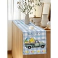 thumbnail image 5 of WELCOME TO SUMMER LIFE Table Runner, Retro Truck Nautical Shell Starfish Blue Plaid Cotton Linen Kitchen Table Decoration Washable Dining Tabletop Runners for Home Party Decor 13x72 Inches, 5 of 9