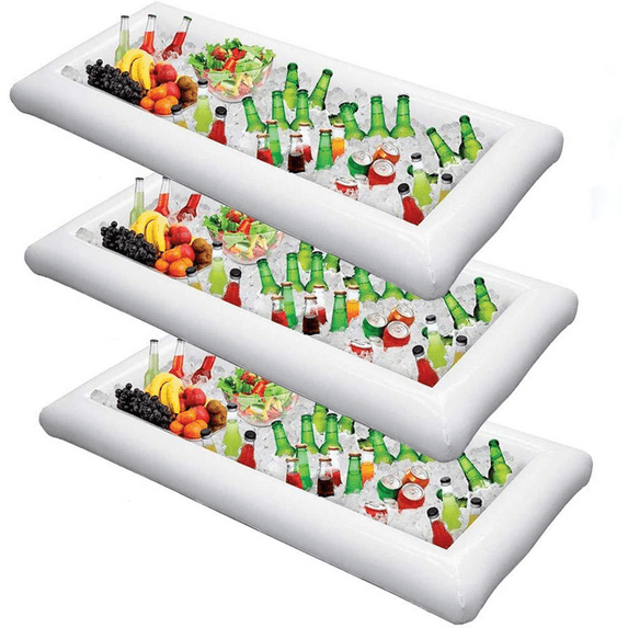 Inflatable Serving Bar Salad Ice Tray Food Drink Containers - BBQ Picnic Pool Party Supplies Buffet Cooler,with a Drain Plug