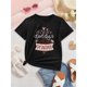 thumbnail image 2 of Camiseta negra "Princesita de Papá" para niñas - Bonita camiseta de punto de manga corta con estampado de corazones y estrellas, cuello redondo informal, moda de verano para princesitas, ropa informa, 2 of 7